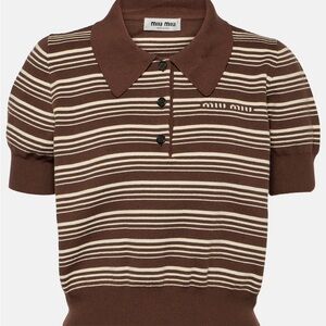 Miu Miu Brown Striped Top